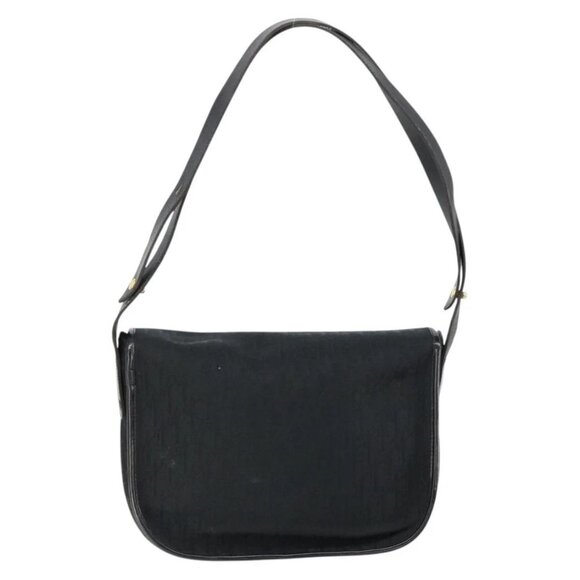 Christian Dior Trotter Canvas Shoulder Bag Black Gold Auth 146914 - Picture 3 of 16